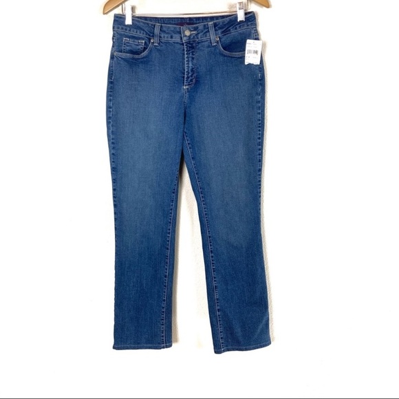 NYDJ Not Your Daughter's Straight Jeans Mid Rise Medium Wash Jeans Women’s Sz 12